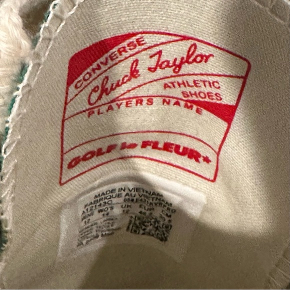 CONVERSE On the Green/Winter White (cream) Canvas Sneakers w/ green extra laces - Picture 13 of 16